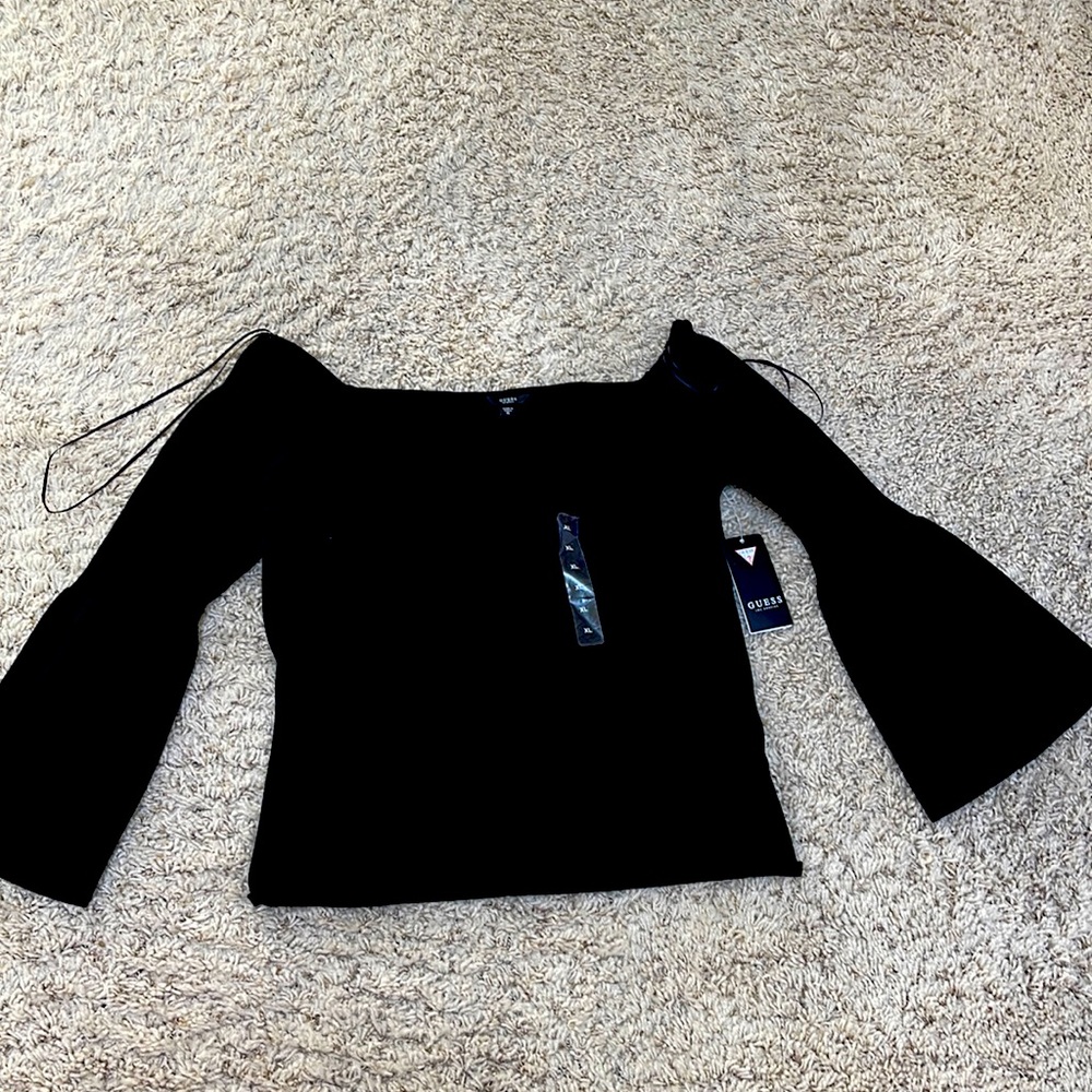 Off the shoulder sweater with flare sleeves new by Guess